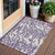 3' X 5' Purple Gray And Ivory Animal Print Washable Indoor Outdoor Area Rug - 608219397937