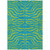 3' X 5' Teal Blue And Green Animal Print Washable Indoor Outdoor Area Rug