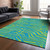 3' X 5' Teal Blue And Green Animal Print Washable Indoor Outdoor Area Rug