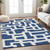 3' X 5' Navy Blue And Ivory Abstract Washable Indoor Outdoor Area Rug - 608219077280