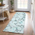 8' Runner Teal Floral Washable Non Skid Indoor Outdoor Runner Rug