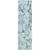 8' Runner Teal Floral Washable Non Skid Indoor Outdoor Runner Rug