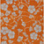 3' X 5' Orange And Gray Floral Washable Indoor Outdoor Area Rug