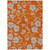 3' X 5' Orange And Gray Floral Washable Indoor Outdoor Area Rug