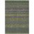 5' X 8' Olive Green Striped Washable Non Skid Indoor Outdoor Area Rug