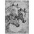 5' X 8' Gray And Silver Horse Washable Indoor Outdoor Area Rug