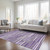 3' X 5' Purple And Gray Striped Washable Indoor Outdoor Area Rug - Purple, Gray
