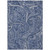 5' X 8' Navy Blue And Sky Blue Paisley Washable Indoor Outdoor Area Rug