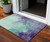 3' X 5' Blue And Purple Abstract Washable Indoor Outdoor Area Rug