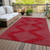5' X 8' Red And Gray Geometric Washable Indoor Outdoor Area Rug