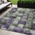5' X 8' Sage And Purple Striped Washable Indoor Outdoor Area Rug