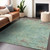 3' X 5' Pale Aqua And Taupe Abstract Washable Indoor Outdoor Area Rug