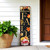 36" Black Orange And Gold Welcome Autumn Leaves Solid Wood Porch Sign