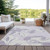 5' X 8' Lavender Lilac And Ivory Floral Washable Indoor Outdoor Area Rug - Lavender, Lilac, Ivory