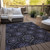 3' X 5' Purple Charcoal And Gray Medallion Washable Indoor Outdoor Area Rug