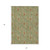 5' X 8' Green Copper And Sage Floral Washable Indoor Outdoor Area Rug