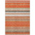 3' X 5' Coral Ivory And Gray Striped Washable Indoor Outdoor Area Rug