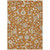 3' X 5' Copper Green And Gray Floral Washable Indoor Outdoor Area Rug