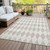 5' X 8' Beige Geometric Washable Indoor Outdoor Area Rug