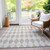 5' X 8' Beige Geometric Washable Indoor Outdoor Area Rug