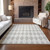 5' X 8' Beige Geometric Washable Indoor Outdoor Area Rug