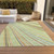 5' X 8' Sage Brown And Sky Blue Striped Washable Indoor Outdoor Area Rug