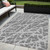 5' X 8' Charcoal Abstract Washable Non Skid Indoor Outdoor Area Rug