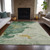 5' X 8' Emerald And Gold Abstract Washable Indoor Outdoor Area Rug