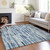 5' X 8' Navy Blue And Sky Blue Abstract Washable Indoor Outdoor Area Rug Transitional Style - Navy Blue, Sky Blue Color