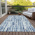 5' X 8' Navy Blue And Sky Blue Abstract Washable Indoor Outdoor Area Rug Transitional Style - Navy Blue, Sky Blue Color