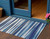 3' X 5' Navy Blue Ivory And Gray Striped Washable Indoor Outdoor Area Rug