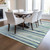 3' X 5' Sky Blue Aqua And Gray Striped Washable Indoor Outdoor Area Rug