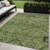 5' X 8' Olive Green Fern Green And Artichoke Green Floral Washable Indoor Outdoor Area Rug
