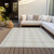 3' X 5' Ivory Beige And Brown Plaid Washable Indoor Outdoor Area Rug