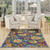 6' X 9' Blue Yellow And Green Indoor Outdoor Area Rug