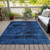 5' X 8' Blue And Charcoal Floral Washable Indoor Outdoor Area Rug