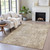 5' X 8' Taupe And Beige Abstract Washable Indoor Outdoor Area Rug - Taupe, Beige