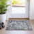 2' X 3' Gray and Ivory Abstract Washable Non Skid Indoor Outdoor Area Rug Transitional Style - Gray, Ivory Color