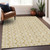 5' X 8' Gold And Beige Ogee Washable Indoor Outdoor Area Rug