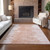 3' X 5' Terra Cotta Salmon And Copper Abstract Washable Indoor Outdoor Area Rug