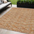 3' X 5' Terra Cotta Copper And Beige Geometric Washable Indoor Outdoor Area Rug