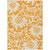 3' X 5' Orange and White Floral Washable Non Skid Indoor Outdoor Area Rug