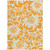 3' X 5' Orange and White Floral Washable Non Skid Indoor Outdoor Area Rug