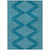 5' X 8' Teal Blue And Ivory Geometric Washable Indoor Outdoor Area Rug Transitional Style - Teal Blue, Ivory Color