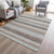 3' X 5' Taupe And Ivory Striped Washable Indoor Outdoor Area Rug - Taupe, Ivory