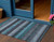 3' X 5' Teal Blue And Gray Striped Washable Indoor Outdoor Area Rug - Teal Blue, Gray