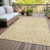 5' X 8' Gold And Beige Abstract Washable Indoor Outdoor Area Rug Transitional Style - Gold, Beige Color
