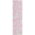 8' Runner Pink and Ivory Floral Washable Non Skid Indoor Outdoor Runner Rug