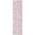 8' Runner Pink and Ivory Floral Washable Non Skid Indoor Outdoor Runner Rug