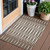 3' X 5' Brown And Ivory Geometric Washable Indoor Outdoor Area Rug Transitional Style - Brown, Ivory Color